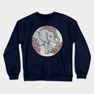 Little Elephant in soft vintage pastels Crewneck Sweatshirt